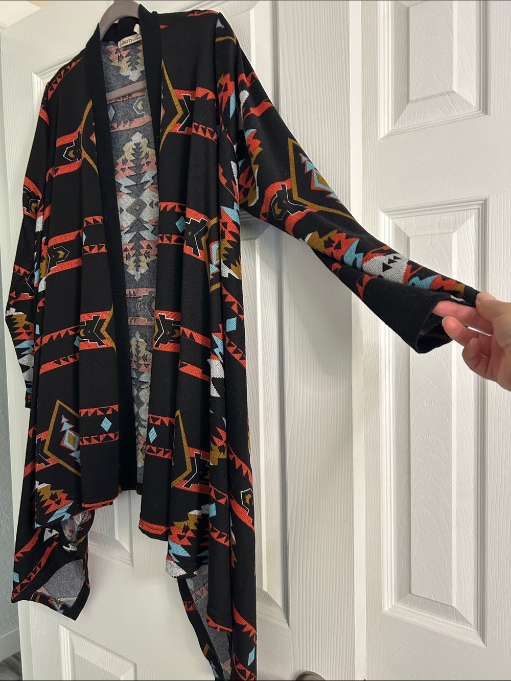 Liberty Love Southwestern Cardigan Large Aztec Waterfall Western Boho - Picture 6 of 15